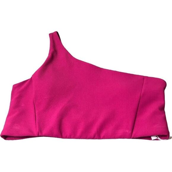 Wilo One Shoulder Hot Pink Padded Sport Bra - Picture 1 of 7